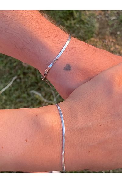 kurukafagift Dear Italian Stainless Steel Silver Color Couple Bracelet