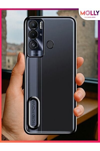 Molly TECNO POVA NEO ( LE6H ) İçin Kenarları Siyah Lens Koruyuculu Lou Lazer ...