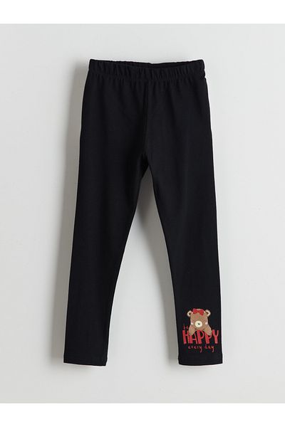 LC Waikiki Printed Girls' Tights with Elastic Waistband