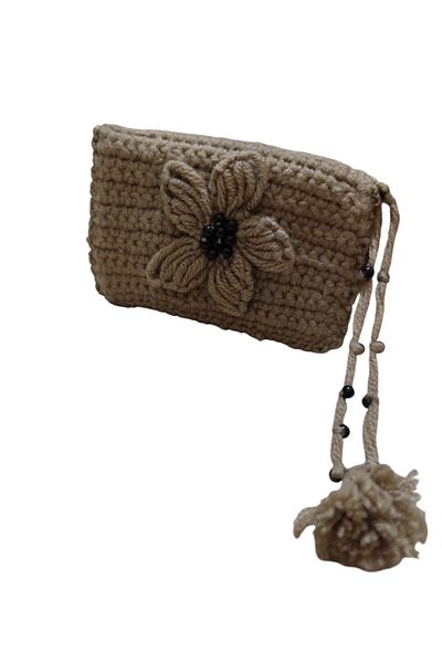 TABİKİ BİZ Wallet Knitted Flower Wallet Handwork