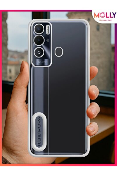 Molly TECNO POVA NEO ( LE6H ) İçin Kenarları Gümüş Lens Koruyuculu Lou Lazer ...