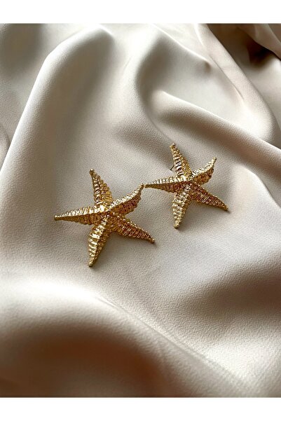 Kadın Altın Renkli Deniz Yıldızı Küpe
