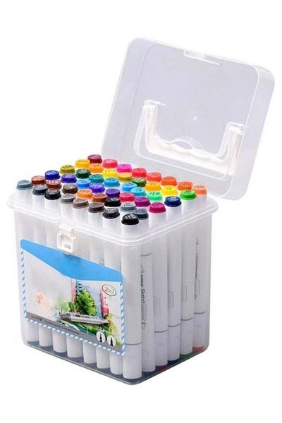 huitich Double-Headed Soft Oily Marker Set - 48 Colors