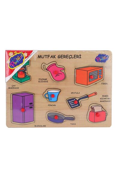 ÇEŞİT SEPETİM Boy's Toy Ony-168-169 Wooden Handle Kitchen Utensils -Onyıl Toy Girl's Educational Game