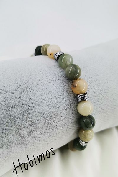 Hobimos Agate Natural Stone Elastic Bracelet