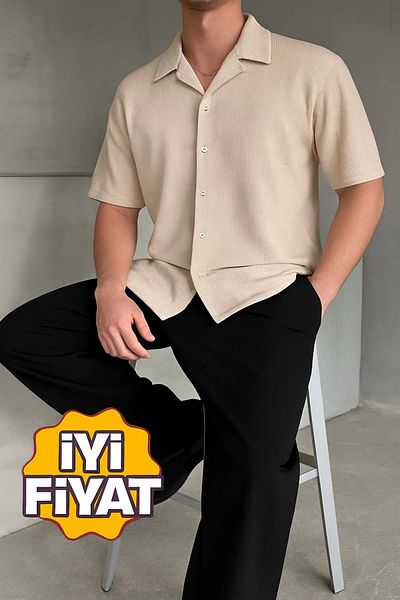 LC Waikiki Lc W Men's Short Sleeve Button-Up Fashionable and Stylish New Model Premium Quality Shirt