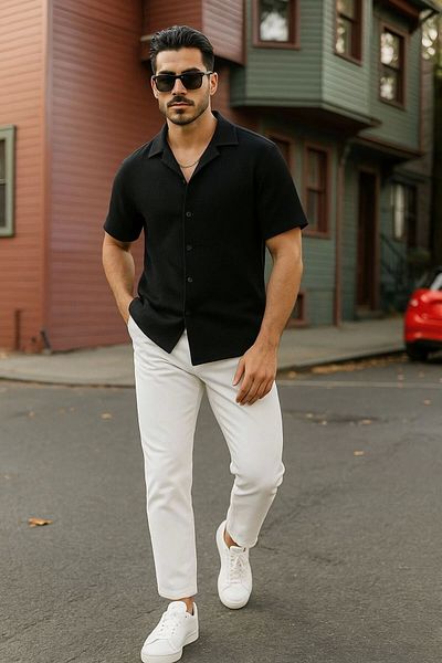 Store New Model Premium Quality Men's Summer Shirt with Short Sleeves and Buttons