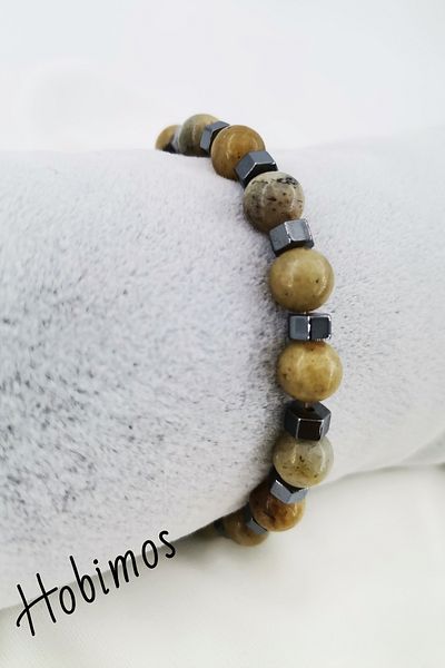 Hobimos Agate Natural Stone Elastic Bracelet
