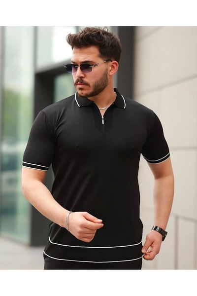 LC Waikiki Lc W Shirt Collar Zipper Summer Short Sleeve Men's T-Shirt