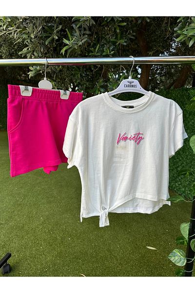 BEBEXY BUTİK Variety Printed Shorts Suit Pink