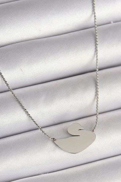Clariss 316L Steel Silver Color Chain Swan Model Women's Necklace