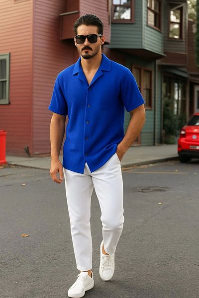 LC Waikiki Lc W Short Sleeve Button New Model Premium Quality Men's Summer Shirt