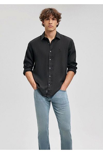 LC Waikiki Lc Waiki 100% Cotton Linen Premium Men's Oversize Wide Fit Shirt