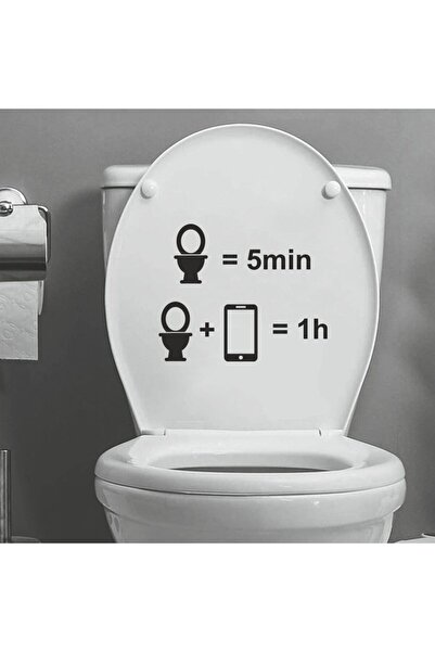 hediyenebak ساعة مع هاتف مزخرف |   ملصق مقعد المرحاض للحمام مقاس 23 × 19 سم
