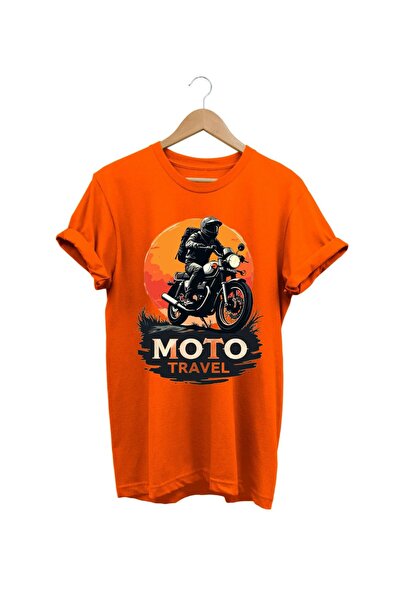 hobidünyam- Motocross, Moto Travel Printed 100% Cotton Regular Fit T-Shirt