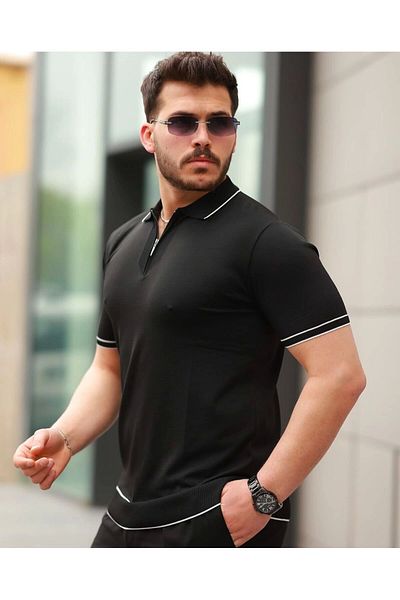 LC Waikiki Lc W Shirt Collar Zipper Summer Short Sleeve Men's T-Shirt