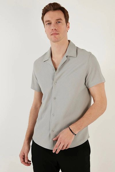 LC Waikiki Lc W Wide Collar Short Sleeve Men's Summer Shirt