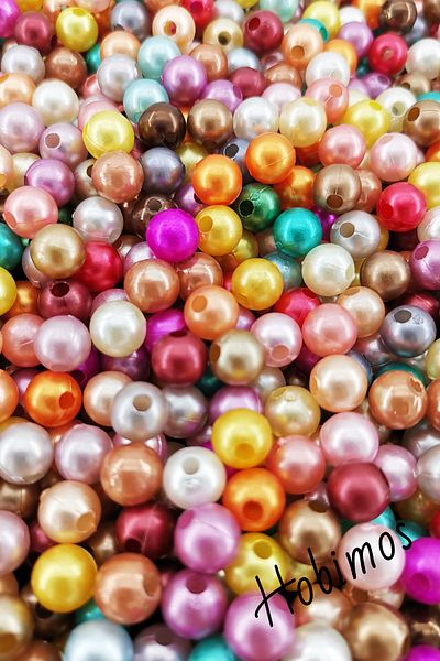 Hobimos 250Pcs 8 mm Mixed Color Pearl Beads - Jewelry, Accessories Making Beads