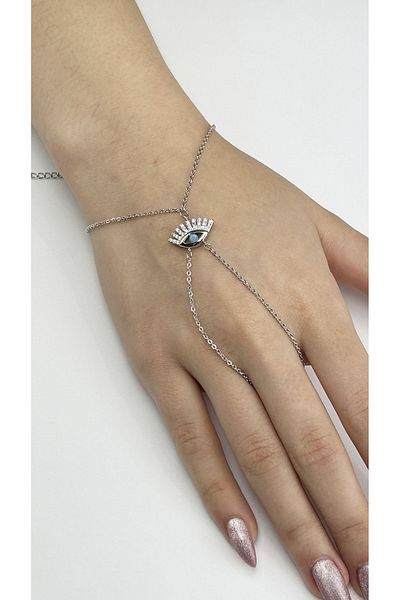 Neon Takı by Atalay Sensitivity Tag and Zircon Stone, Eye, Şahmeran 12, Silver Color