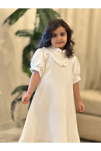 LULEA FASHION Girls' summer dress with a wide collar