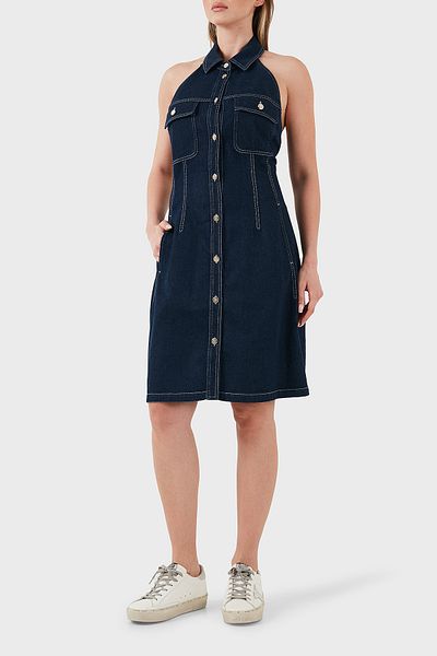 Emporio Armani Cotton Regular Fit Button Denim Dress Dress Ew000752 Af12436 Mb001