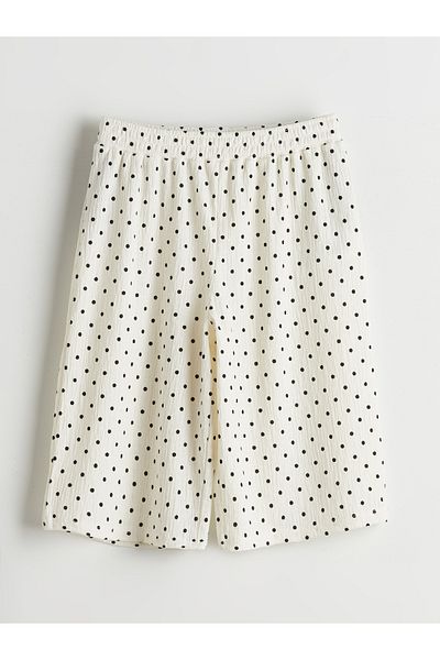 LC Waikiki Polka Dot Girl's Shorts with Elastic Waist