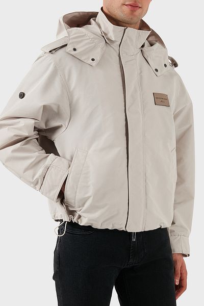 Emporio Armani With Logo Regular Fit Portable Strap Detachable Hooded Coat Men's Coat Em00127
