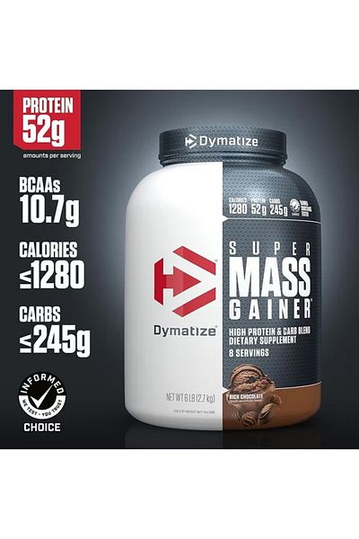 Dymatize Super Mass Gainer Protein Powder Rich Chocolate Flavor 6 lb