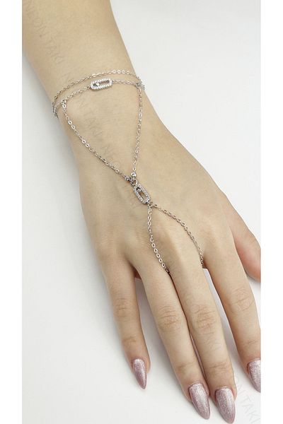 Neon Takı by Atalay Sensitivity Tag and Zircon Stone, Steel Shahmeran 11, Silver Color