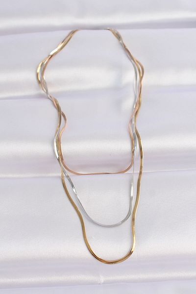 Clariss 316L الصلب 3 اللون سلسلة إيطالية متعددة قلادة