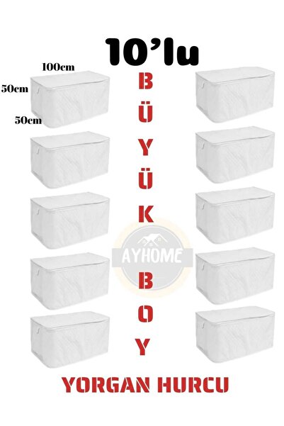 AboutThePerfect Beyaz 10'lu büyük boy döşek ve yorgan hurcu seti, ev gereçler...