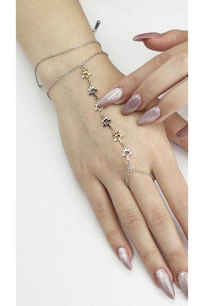 Neon Takı by Atalay Sensitivity Tag and Star, Stainless Steel Shahmeran 15, Gold-Silver Color