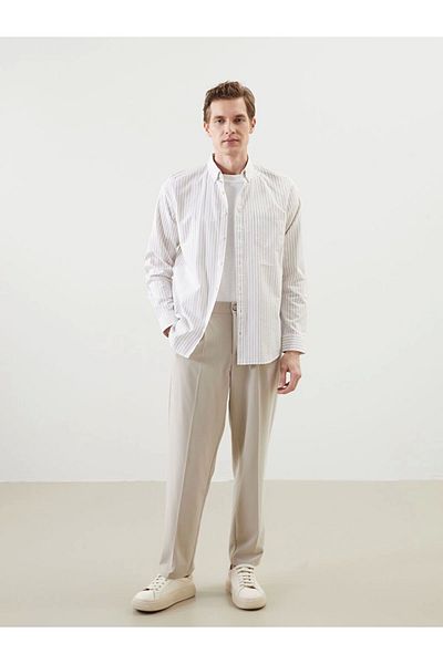 Store New Season Regular Fit Long Sleeve Striped Men's Shirt - S51808Z8