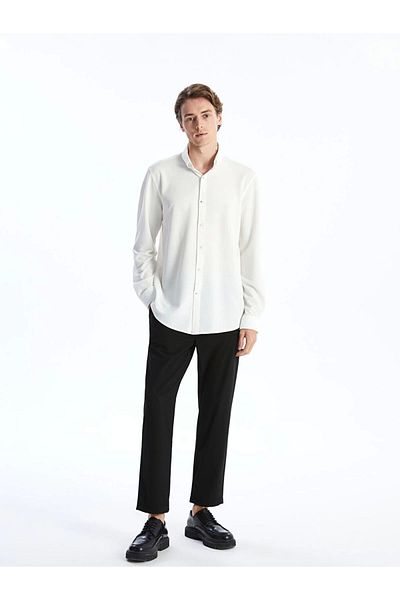 Store New Season Slim Fit Long Sleeve Men's Textured Shirt - S53554Z8