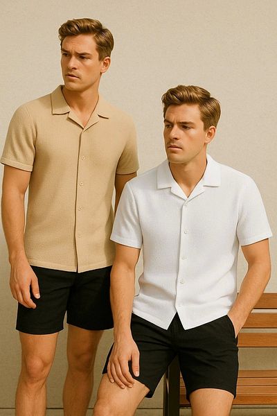 LC Waikiki Lc Waiki New Season Slim Fit Short Sleeve Men's Shirt 2 Pack