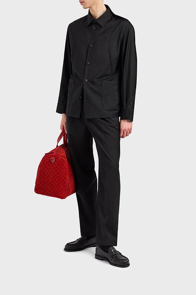 Emporio Armani Lightweight Wool Regular Fit Normal Waist Straight Leg Pants Men Pants Em001211 Af13821 Uc