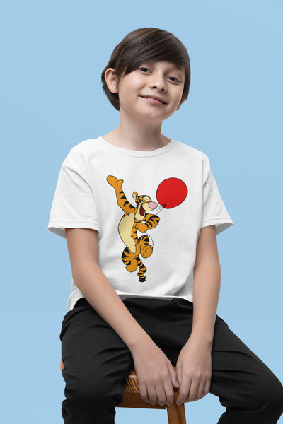 SEVBANO Tricou pentru copii cu imprimeu Winnie The Pooh Tiger, unisex, cu des...
