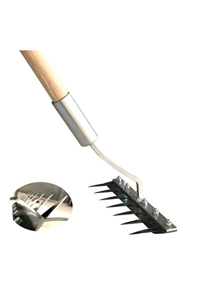 Devribell Timsah Çapa 24 cm Tırmıklı Ot Kesme ve Toplama El Çapası Saplı