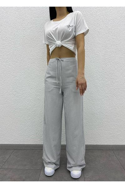 Sachistanbul Linen Fountain Pants with Tie-Up Waist