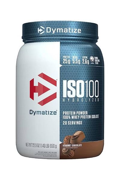 Dymatize ISO 100 Protein Food Supplement - Gourmet Chocolate 650g, 20 Servings