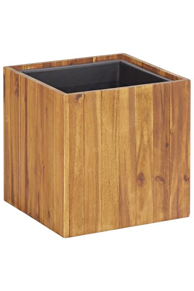 vidaxl وعاء حديقة مرتفع 33.5 × 33.5 × 33.5 سم من خشب الأكاسيا الصلب