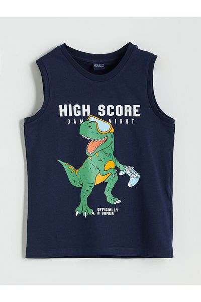 LC Waikiki Tricou pentru băiat cu imprimeu dinozaur cu gât crew