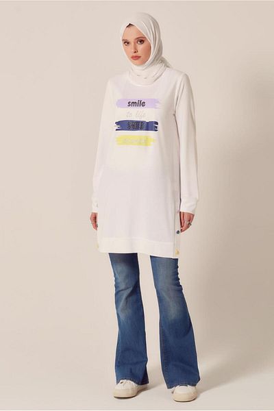 Alvina Text Printed Tracksuit Tunic 45603