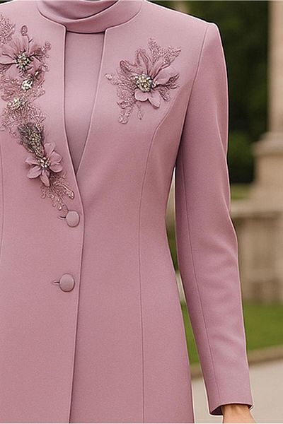 Alvina Flower Detailled Triple Pants Suit 30319