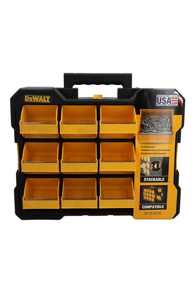 Generic DEWALT Flip Bin Storage Organizer Yellow and Black