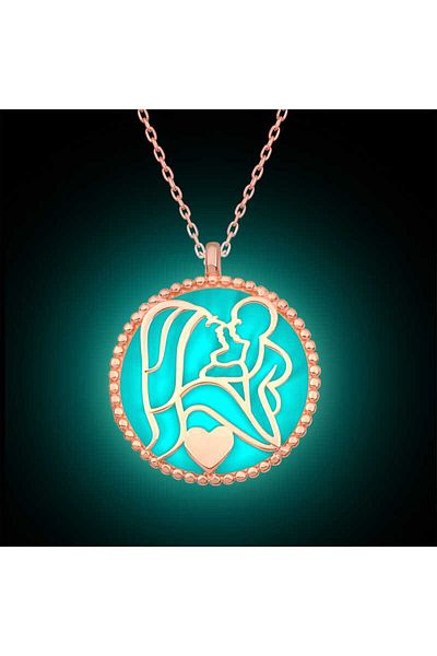 norsary Silver Highlighter Rose Mother Child Love Women's Necklace