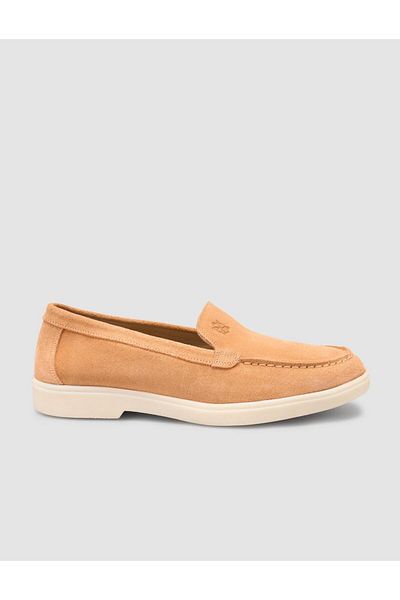Mona Mae 100% Genuine Leather Orange Suede Women's Loafer