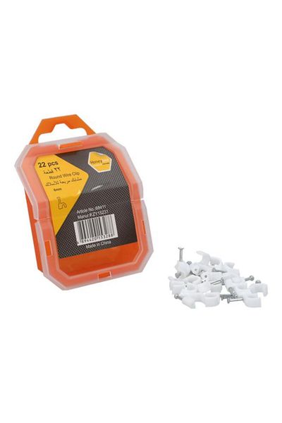 Generic HONEY BEE 22-Piece Sturdy High Quality Plastic Round Wire Clip Set White 6mm ZY15231