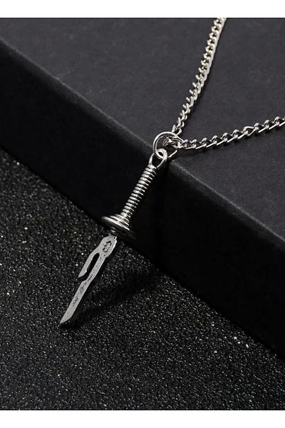 Pop Giyim Silver Anime Jujutsu Kaisen Fushiguro Toji Sword Necklace