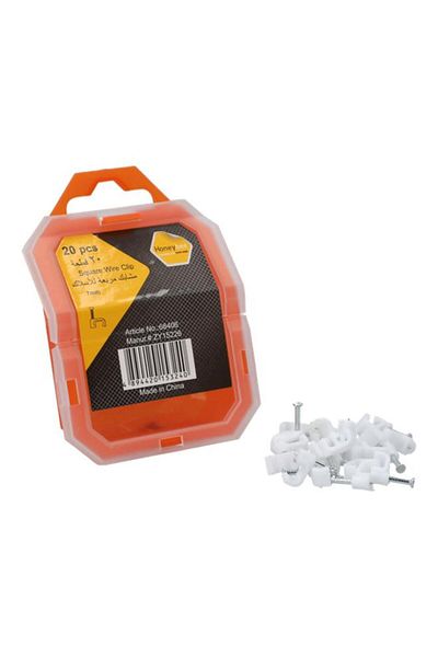 Generic HONEY BEE 20-Piece Sturdy High Quality Plastic Square Wire Clip Set White 7mm ZY15226